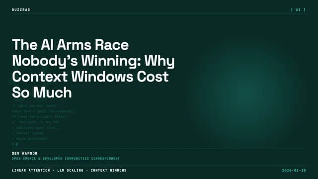 A graph showing cartoon workers lifting an upward-trending arrow labeled "WHY LLMs CAN'T GET CHEAPER" against a dark…