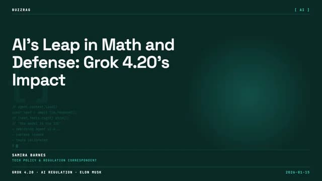 Man with shocked expression holding his head with text reading "GROK 4.20 DID THE IMPOSSIBLE" on black background with red…