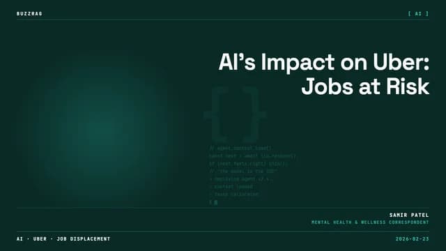 Two men's faces flank red and white text warning that AI will replace 80% of jobs, with DOAC logo in corner