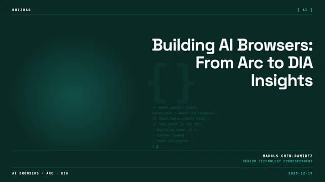 Man wearing glasses speaks at AI Engineer Code Summit with Arc browser and Dia AI browser logos displayed behind him