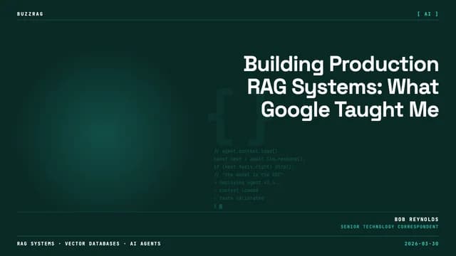 Google Cloud tutorial on building a RAG Agent with ADK and Dataflow, featuring two instructors against a red gradient…