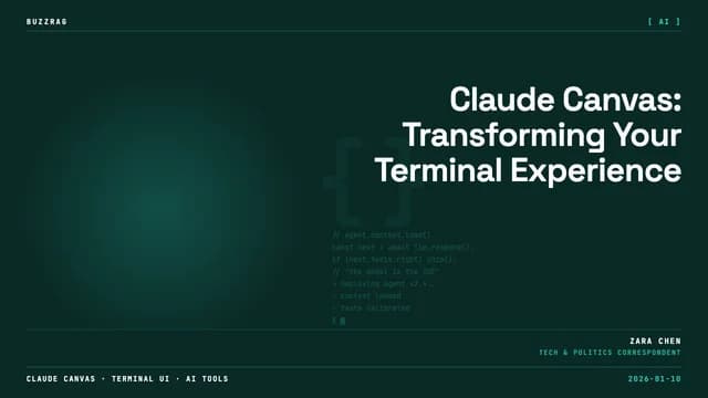 Bold orange and white "CLAUDE CANVAS" text overlays a dark code editor interface and profile setup panel against an orange…