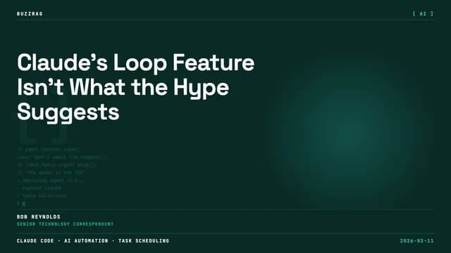 Retro arcade-style graphic with "CLAUDE LOOPS NOT YET" text, orange pixelated creature, and red virus icon with X through…