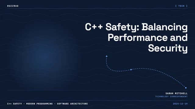 Klaus Iglberger presenting at Meeting C++ 2025, with title text overlaid on a dark cityscape building background and…