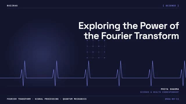 3D visualization showing time-domain waveforms on the left transforming into frequency-domain sinusoidal components on the…