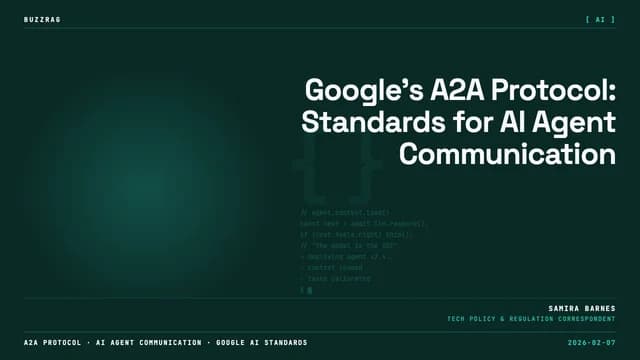A2A Overview presentation slide about building collaborative agentic systems, featuring Google Cloud branding and an agent…