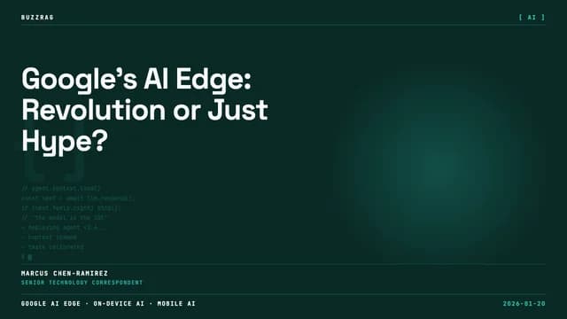 Blue gradient background with "THIS IS INSANE!" headline and Google AI Edge branding showing four key features: on-device,…