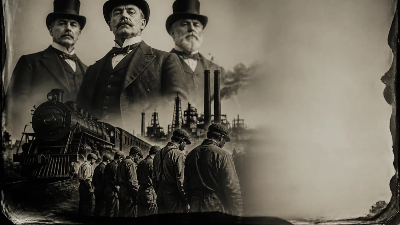 Large crowd of men in dark coats and hats gathered in an urban setting, appearing to be from the early 20th century