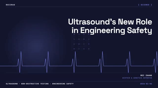 Woman speaking on stage with blue sound wave visualizations and "SEEING SOUND: BEYOND ULTRASOUND" text overlay against dark…
