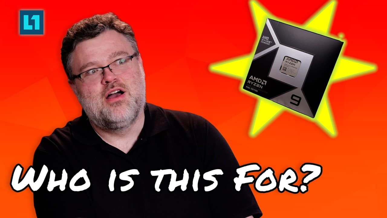 Man in glasses with confused expression beside glowing AMD Ryzen 9 processor box against red background with "WHO IS THIS…