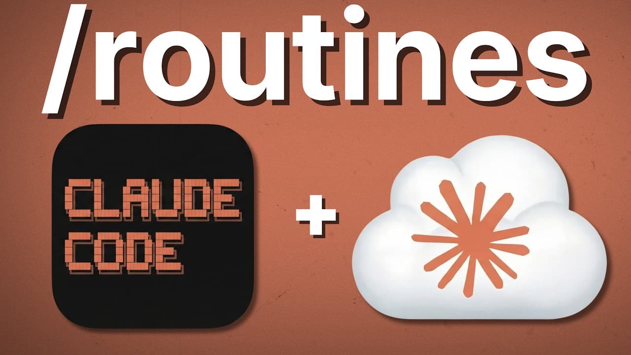 White text "Iroutines" above a black box labeled "CLAUDE CODE" plus a white cloud icon with orange starburst on tan…