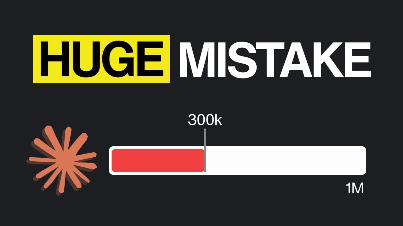 A progress bar showing 300k filled in red out of 1M total capacity, with "HUGE MISTAKE" headline and an explosion icon on…