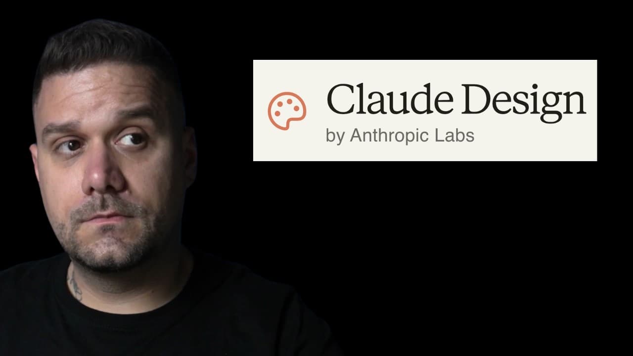 Man with serious expression next to Claude Design by Anthropic Labs logo on black background