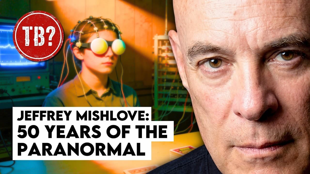 Close-up of a man's face on the right with a person wearing yellow goggles in a lab setting on the left, with "TB?" logo…