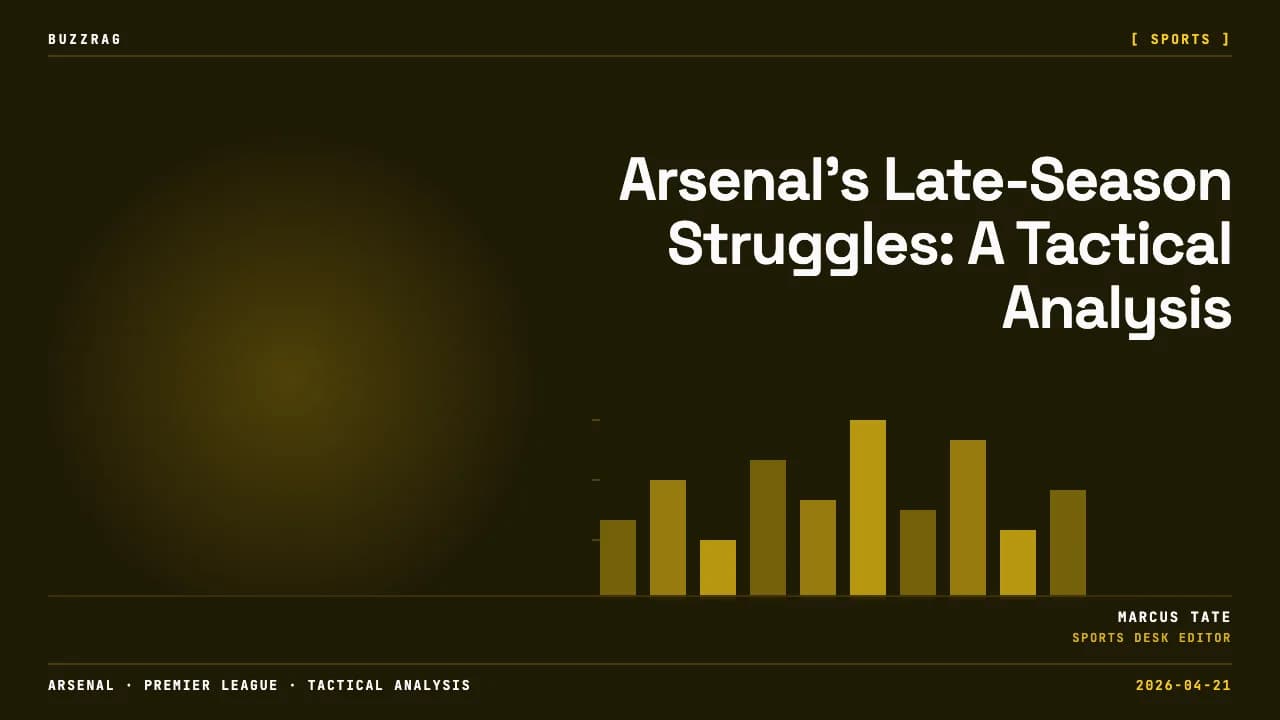 Two football players in Manchester City and Arsenal kits facing each other with "TRAGIC" text overlay on a blue striped…