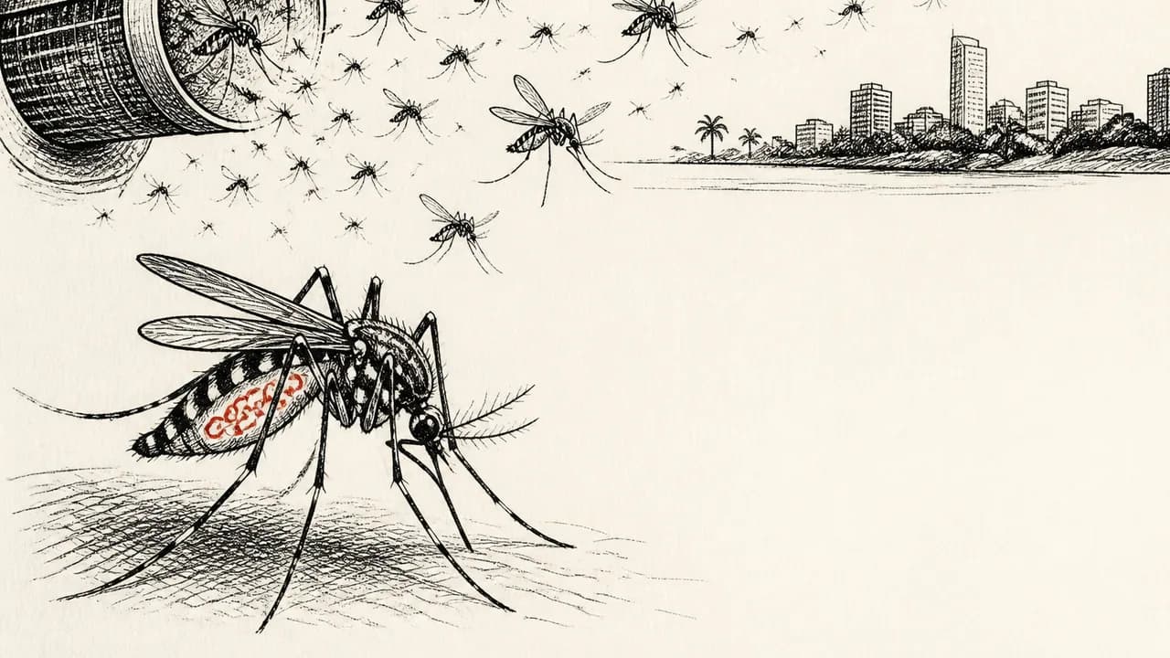 A robotic arm injects a mosquito with red wings while a shocked man reacts, with "95% DEADLY" text and Google logo displayed