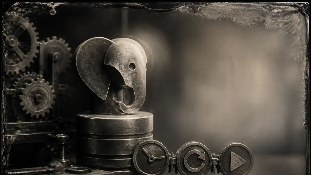 White text reading "Huge Update" above a yellow banner with "PG_DURABLE" alongside a blue elephant logo on black background